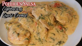 Pollo en Salsa de Espinaca y Queso Crema [upl. by Ilujna]