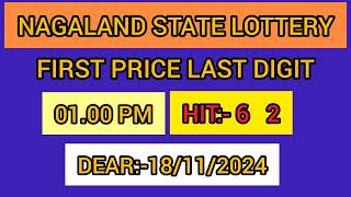 First Prize Last Digit 181124 Nagaland State Lottery Target Number Lottery [upl. by Anayt]