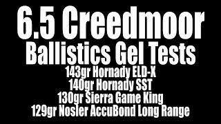 65 Creedmoor Ballistic Gel Tests  143gr ELDX 140 SST 130 SGK 129 ABLR [upl. by Notsua]