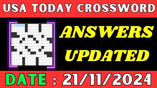 USA Today Crossword Clue Answers for Nov 21 2024  Solved [upl. by Randi521]