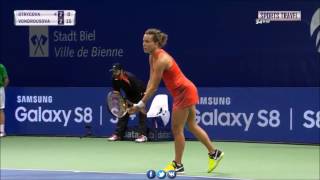 Barbora Strycova VS Marketa Vondrousova Highlight Biel 2017 SF [upl. by Wetzell807]