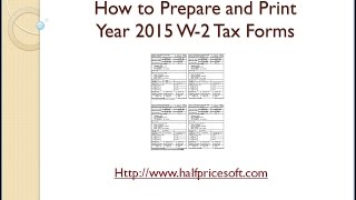 How to Print 2015 W2 Form [upl. by Studdard]