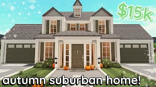 15k Bloxburg Autumn Suburban House Build 2 Story Tutorial [upl. by Gwendolyn]