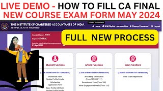 Live Demo  How to Fill CA Final May 2024 Exam Form  How to Fill CA Exam Form May 2024  ICAI EXAM [upl. by Uda]