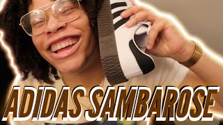 ADIDAS SAMBAROSE CLOUD WHITE UNBOXING  First impressions 😎👟 [upl. by Zeeba]