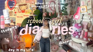 DAY IN MY LIFE 🎀 content creator A student grwm for school my routines makeup skincare VLOG [upl. by Ecerehs686]