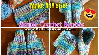 The EASIEST Crochet Booties youll ever make 🩰  Make it in ANY size 😮 [upl. by Fishman]