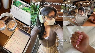 STUDY VLOG  productive uni WEEK in my life ☀️ 7am morning routine lots of studying amp first midterm [upl. by Airdnahs]