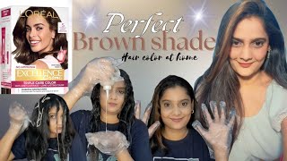 Loreal Excellence Hair Colour Review  Perfect Brown Shade  Hair colour at home [upl. by Einra]