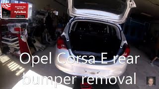 Opel Corsa E 20142019 rear bumper removal [upl. by Nanine]