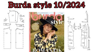 Burda style 102024  full preview and complete line drawing ♥️ [upl. by Jeni]