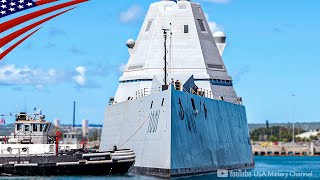 The Destroyer  A Terrifyingly Large American Zumwalt Class Destroyer [upl. by Grissel]