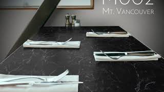 Meganite Mt Vancouver M002 dining table design  Solid Surface Solution [upl. by Nalloh]