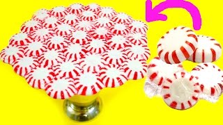 DIY Peppermint Candy Plate without Oven  DIY Christmas Decorations [upl. by Atnohs]