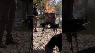 The Ultimate Fire Pit Grill  KUDU Fire Rings cooking camping campinglife grill [upl. by Anneh]