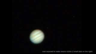 Jupiter  Live view with nightvision NV Bresser 5x50 and Maksutov Skywatcher [upl. by Heise808]