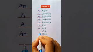 Use of A An  A An Uses  Indefinite Articles uses shortvideo [upl. by Lilas]