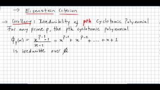 Group Theory 82 Eisenstein Criterion example [upl. by Elene]