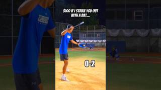 If I Strike You Out Using a BASEBALL BAT I Win 100 shorts [upl. by Leid]