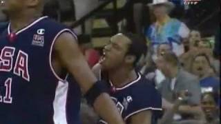 Vince Carter dunks over french player USA TEAM [upl. by Sholes]