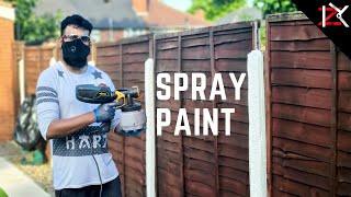 How To Spray Paint  Touch Up on The Fence Panels After 2 Years  Wagner Paint Sprayer Gun [upl. by Sapowith897]