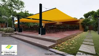 Hamburg retractable motorized commercial shade sail canopy system [upl. by Akena959]