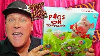 PIGS ON TRAMPOLINES Game Review Unboxing and How To Play  Dandy Fun House episode 40 [upl. by Aiyekal114]