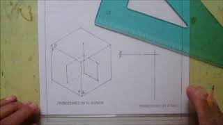 DIBUJO TÉCNICO  GEOMETRÍA DESCRIPTIVA  PROYECCIÓN DE LA RECTA VERTICAL [upl. by Coh161]