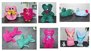 5 DIY Folding Towel Art  Towel Folding Animals [upl. by Ecyar646]