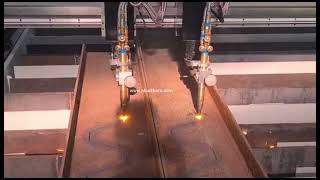 AUPAL CNC Double Flame Torch Cuts Hbeam Honeycomb Shape [upl. by Keese]