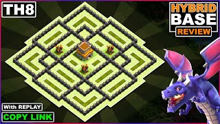 NEW BEST TH8 HybridTrophy Base 2022 with COPY LINK  COC Town Hall 8 Base Design  Clash of Clans [upl. by Sindee854]