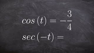 Evaluating for secant using even and odd properties [upl. by Diley]