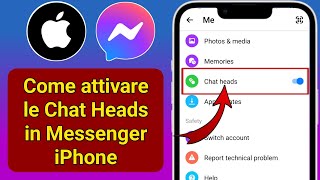 Come attivare le teste delle chat in Messenger iPhone  Abilita le teste delle chat su Messenger [upl. by Aeet]