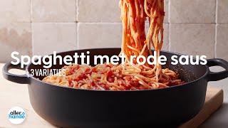 Spaghetti met rode saus  Recept  Allerhande [upl. by Yenruoj]