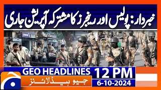 Geo News Headlines 12 PM  6th October 2024 [upl. by Enad]