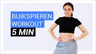 5 MINUTEN BUIKSPIEREN WORKOUT  Kim van Haren [upl. by Plossl]