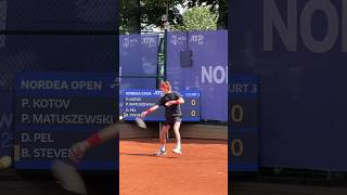 Andrey Rublev forehand practice session court level [upl. by Atiuqnahs]