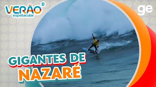 AS MAIORES ONDAS COM OS MELHORES SURFISTAS NO GIGANTES DE NAZARÉ  VERÃO ESPETACULAR  geglobo [upl. by Lered]