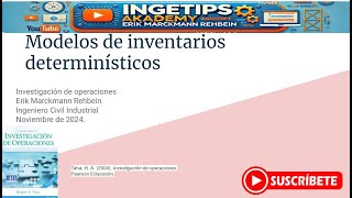 Tipos modelos de inventarios en base a demanda y estacionalidad Determinísticos y probabilísticos [upl. by Eaj]