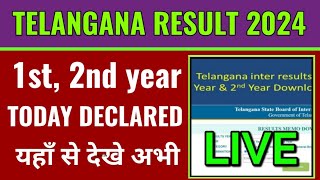 Telangana Inter Result 2024 Live Updates TSBIE to release 1st 2nd year scores today at Tsbie 2024 [upl. by Wilona302]