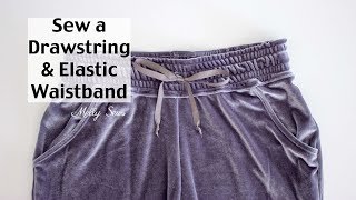 Learn to Sew a Drawstring Waistband  Jogger Pants Waistband Tutorial [upl. by Anahcra860]