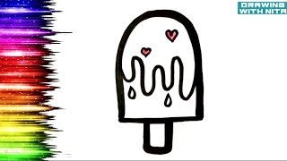 Cute Ice Cream Drawing Painting Colouring for Kids Ice Cream Drawing DRAWINGWITHNITA [upl. by Alessandro462]