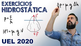 UEL 2020  Exercício de Mecânica dos Fluidos  Teorema de Pascal [upl. by Sueahccaz]