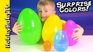 Surprise Eggs LEARN COLORS Nesting Eggs Toy Story Disney Fun by HobbyBabyTV [upl. by Tranquada615]