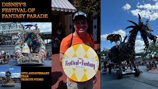 Disneys Festival of Fantasy Parade 10th Annaversary full Expireance [upl. by Arahsal]