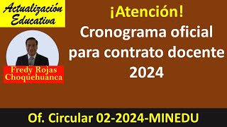 Cronograma contrato docente 2024 [upl. by Bekaj]