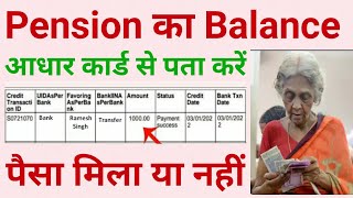 अब पेंशन का पैसा आधार नंबर से चेक करे  Pension kaise check kare [upl. by Anek]