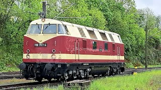 Führerstandsmitfahrt auf Reichsbahn Diesellok 118 7574 in Sonneberg inkl Sound [upl. by Drannel621]