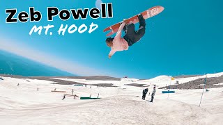 Zeb Powell Snowboarding at Mount Hood On A 203cm Board [upl. by Eneli375]