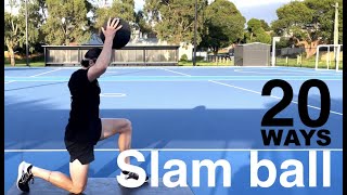 20 Slam Ball Exercises  Bootcamp ideas for Personal Trainers [upl. by Anemix]